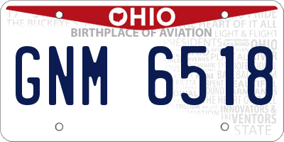 OH license plate GNM6518