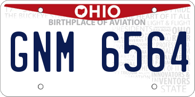 OH license plate GNM6564