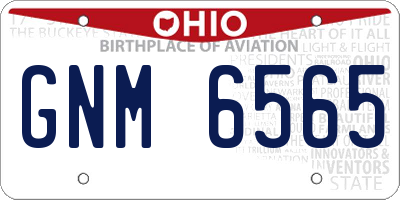 OH license plate GNM6565