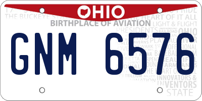 OH license plate GNM6576