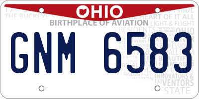 OH license plate GNM6583