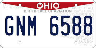 OH license plate GNM6588