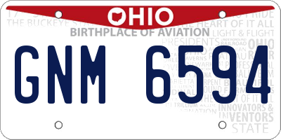 OH license plate GNM6594