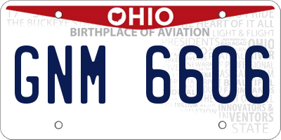 OH license plate GNM6606
