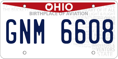 OH license plate GNM6608