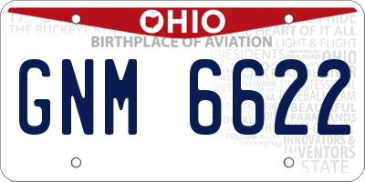 OH license plate GNM6622