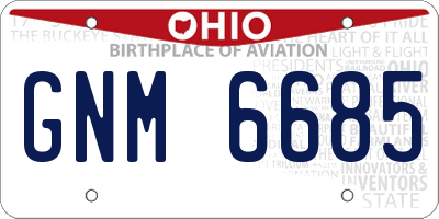 OH license plate GNM6685