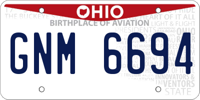 OH license plate GNM6694