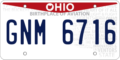OH license plate GNM6716