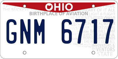 OH license plate GNM6717