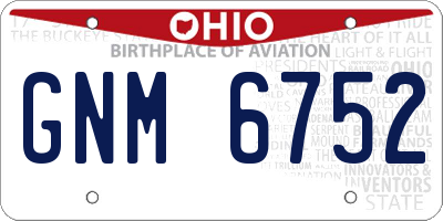 OH license plate GNM6752