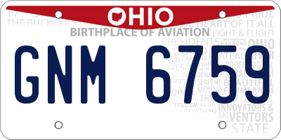 OH license plate GNM6759