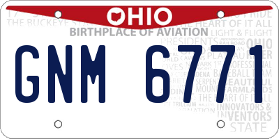 OH license plate GNM6771