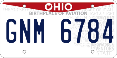 OH license plate GNM6784