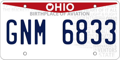 OH license plate GNM6833