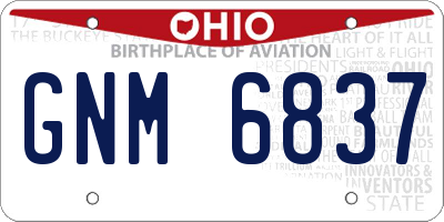 OH license plate GNM6837