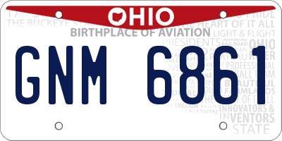 OH license plate GNM6861