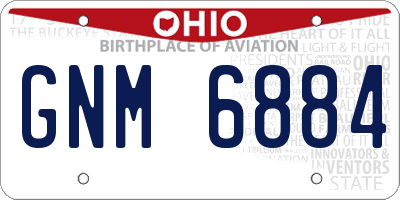 OH license plate GNM6884
