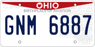 OH license plate GNM6887