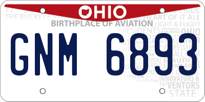 OH license plate GNM6893