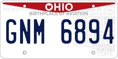 OH license plate GNM6894