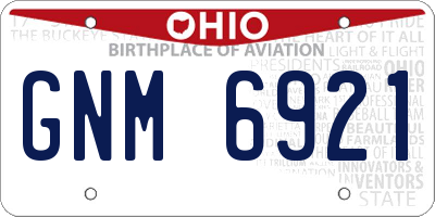 OH license plate GNM6921