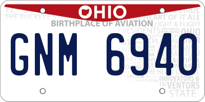OH license plate GNM6940