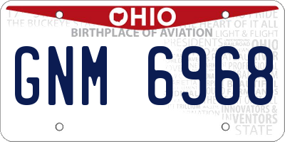 OH license plate GNM6968