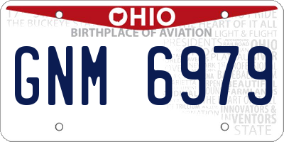 OH license plate GNM6979