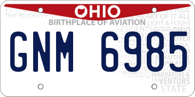 OH license plate GNM6985