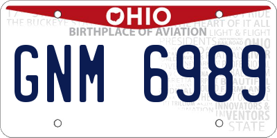 OH license plate GNM6989