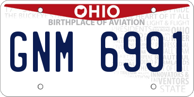 OH license plate GNM6991
