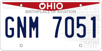 OH license plate GNM7051