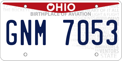 OH license plate GNM7053