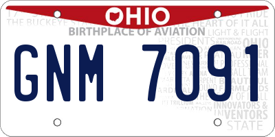 OH license plate GNM7091