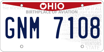 OH license plate GNM7108