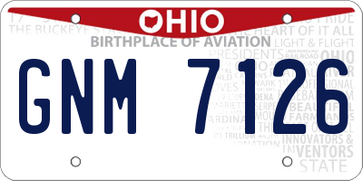 OH license plate GNM7126
