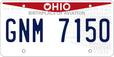 OH license plate GNM7150
