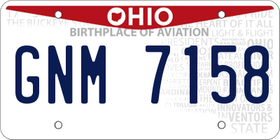 OH license plate GNM7158