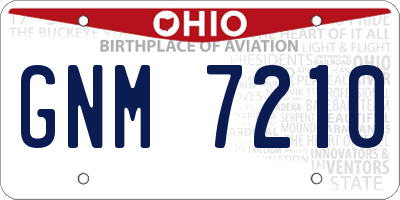OH license plate GNM7210