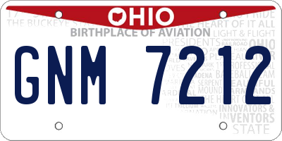 OH license plate GNM7212