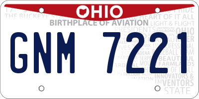 OH license plate GNM7221