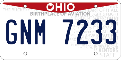 OH license plate GNM7233