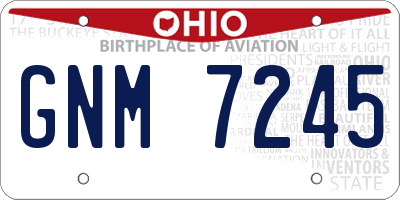 OH license plate GNM7245