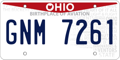 OH license plate GNM7261
