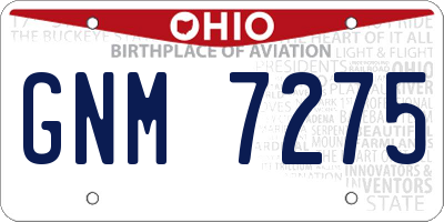 OH license plate GNM7275