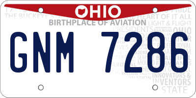 OH license plate GNM7286