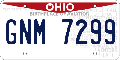 OH license plate GNM7299