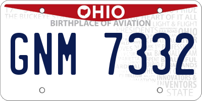 OH license plate GNM7332