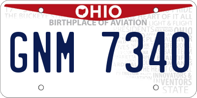 OH license plate GNM7340